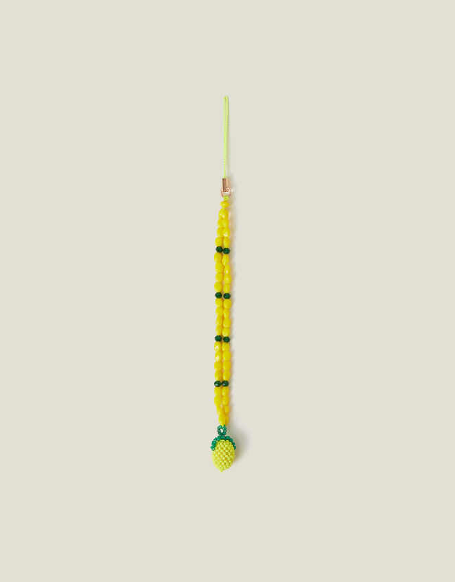 Beaded Lemon Phone Charm Yellow, , large