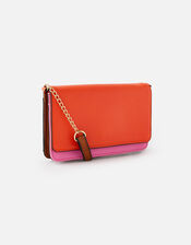 Pia Colourblock Chain Purse, Orange (ORANGE), large