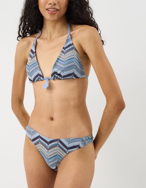 Zig Zag Crochet Triangle Bikini Top, Multi (MULTI), large