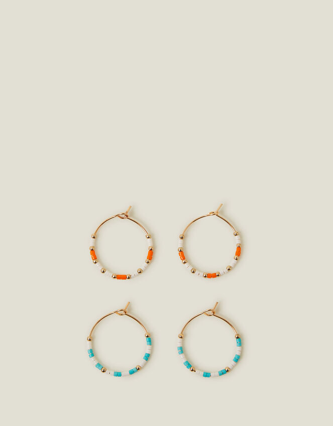 2-Pack Beaded Hoop Earrings , , large