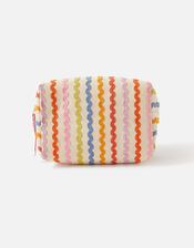 Rainbow Ric Rac Boxy Wash Bag, , large
