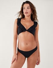Ruched Side Bikini Briefs, Black (BLACK), large