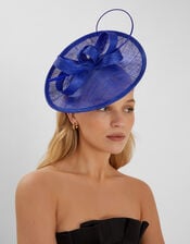 Loop Quil Disc Fascinator, Blue (COBALT), large