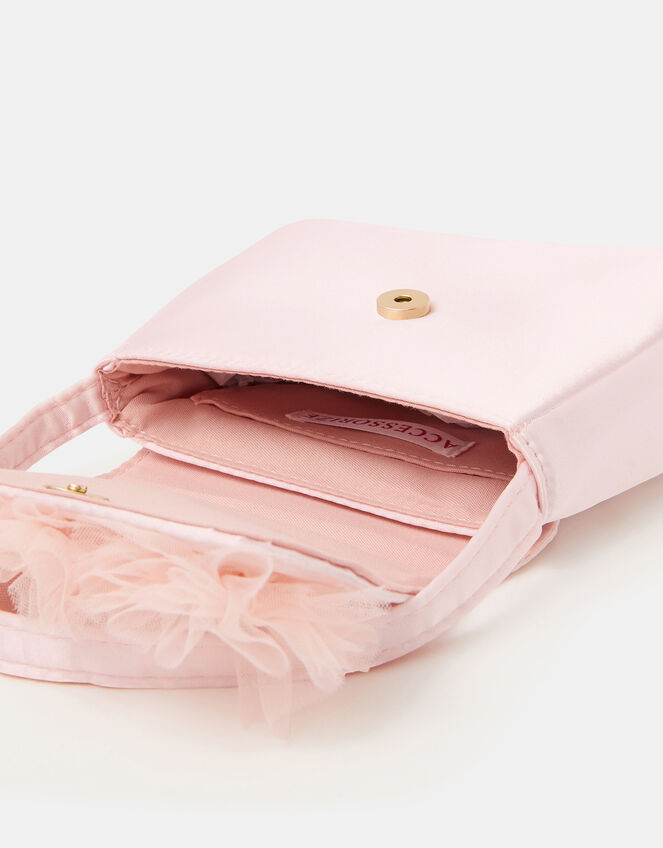 Girls Tulle Flower Satin Bag, , large