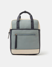Faux Leather Backpack, Blue (BLUE), large