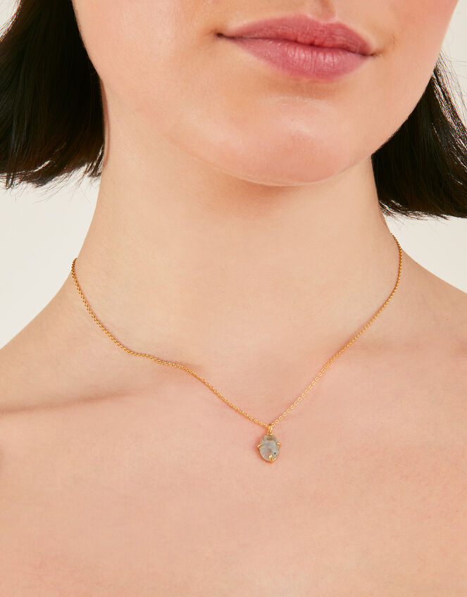 14ct Gold-Plated Labradorite Pendant Necklace, , large