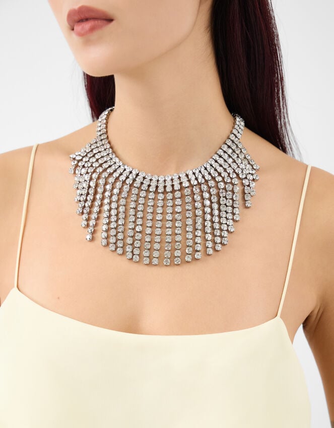 Statement Diamanté Collar Necklace, , large