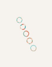 Beaded Rings 5 Pack, Multi (PASTEL-MULTI), large