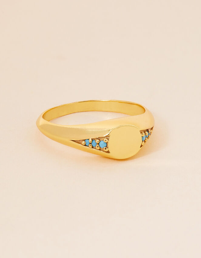 14ct GoldPlated Ring Blue Z for Accessorize Accessorize UK