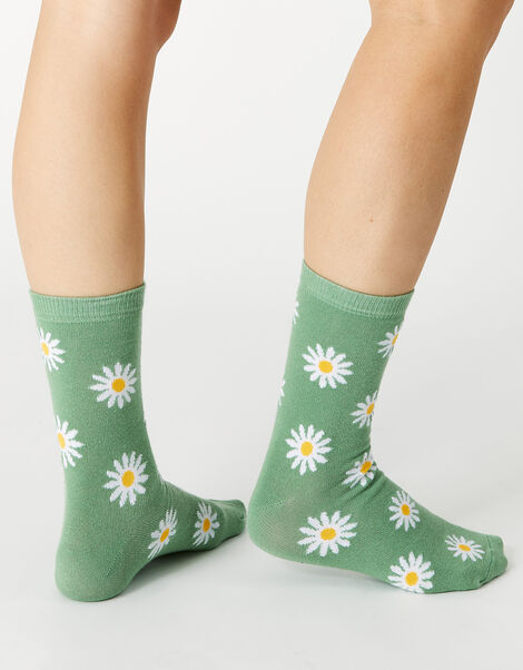 All Over Daisy Print Sock, , large