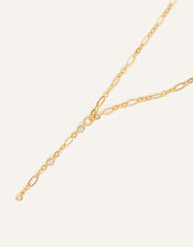 14ct Gold-Plated Sparkle Y-Chain Necklace, , large