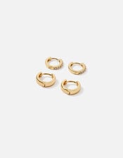 Gold-Plated Hoops Set of Two, , large
