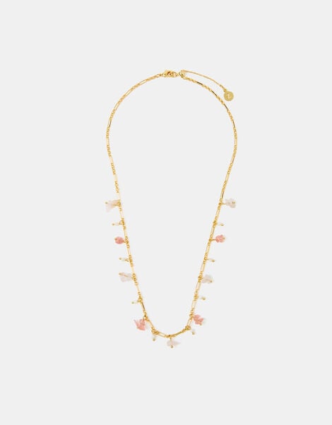 14ct Gold-Plated Semi Precious Charm Necklace, , large