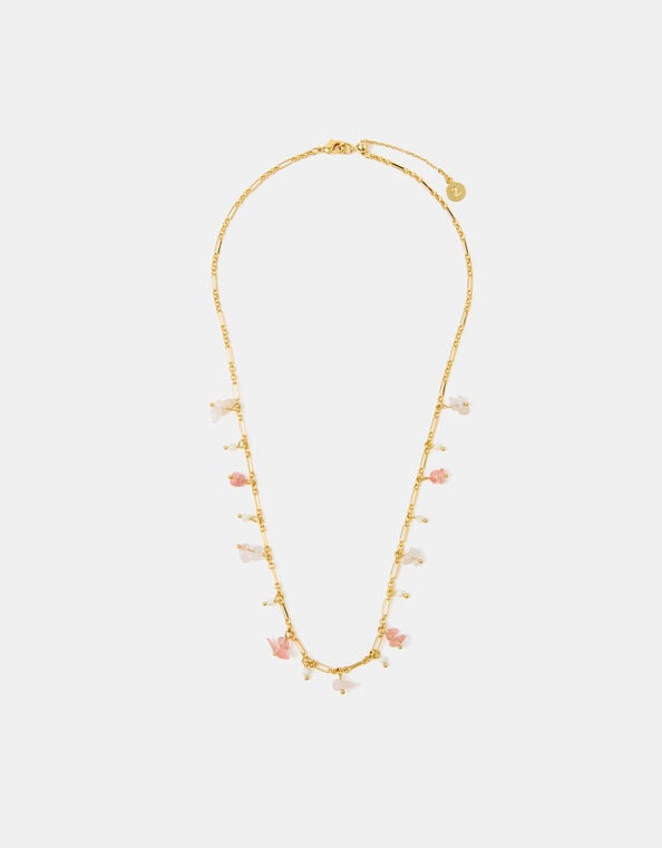 14ct Gold-Plated Semi Precious Charm Necklace, , large
