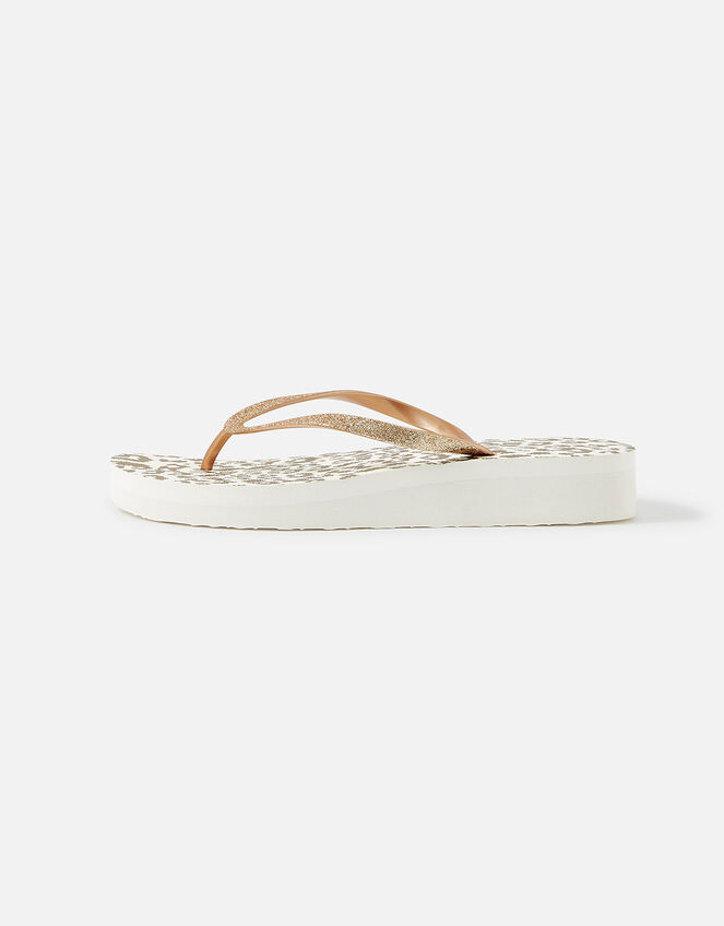 Animal Print Wedge Flip Flops Gold | Flip flops | Accessorize Global