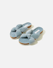Padded Knot Slippers, Blue (BLUE), large