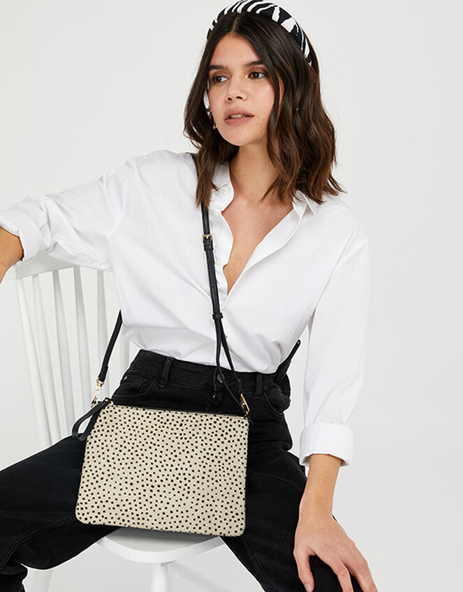 Carmela Leather Polka Dot Bag, , large