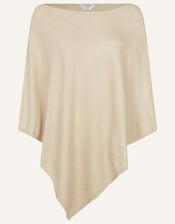 Knit Poncho, Cream (CREAM), large