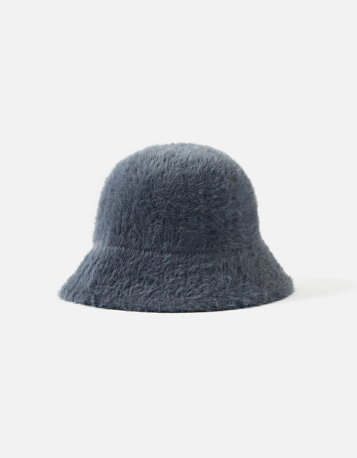 Grey fluffy bucket hat clearance