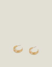 Leaf Etched Hoop Earrings, , large