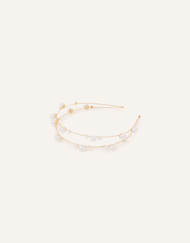 Double Row Pearl Headband , , large