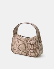 Mini Faux Snakeskin Handbag, , large