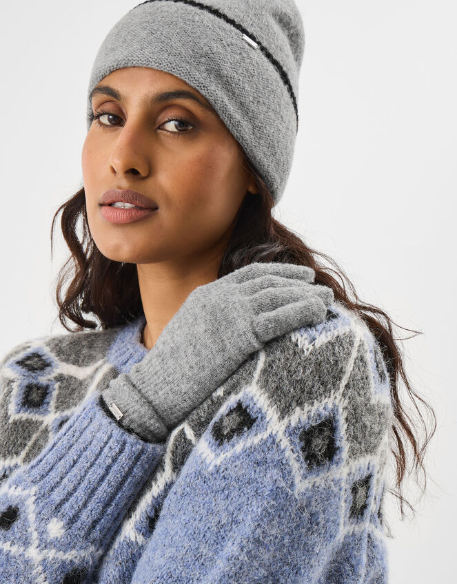 Knit Beanie Hat & Gloves Set, , large