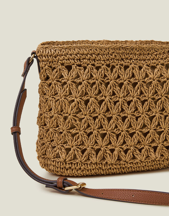 Raffia Crossbody Bag, , large