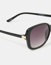 Oversized Square Sunglasses, Black (BLACK), large
