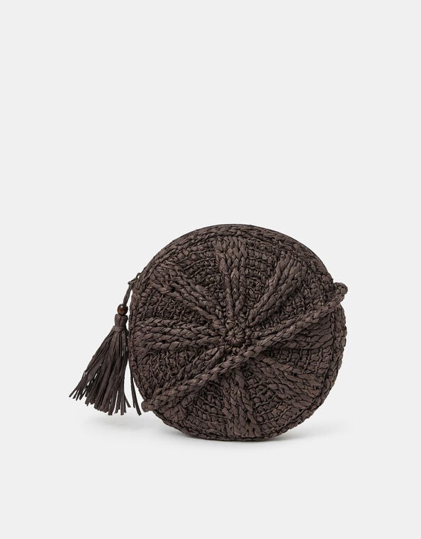 Raffia Circle Crossbody Bag, , large