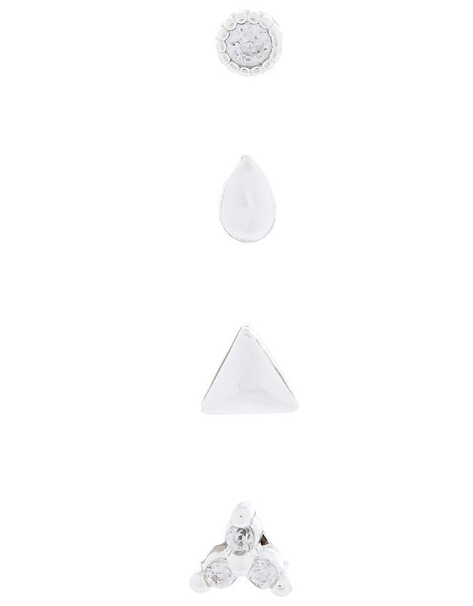 Crystal Shape Flat-Back Earring Set, , large