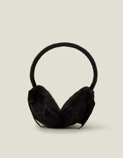 Bow Faur Fur Earmuffs, Black (BLACK), large