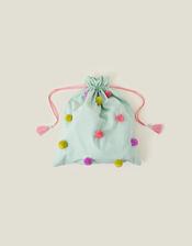 Girls Christmas Pom-Pom Sack, , large
