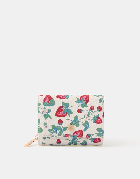 Strawberry Print Tri Fold Purse, , large