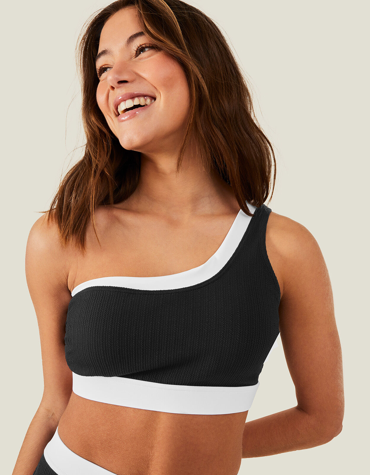 One shoulder white bikini outlet