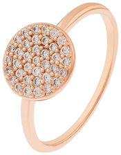 Rose Gold-Plated Sparkle Disc Ring, Gold (ROSE GOLD), large