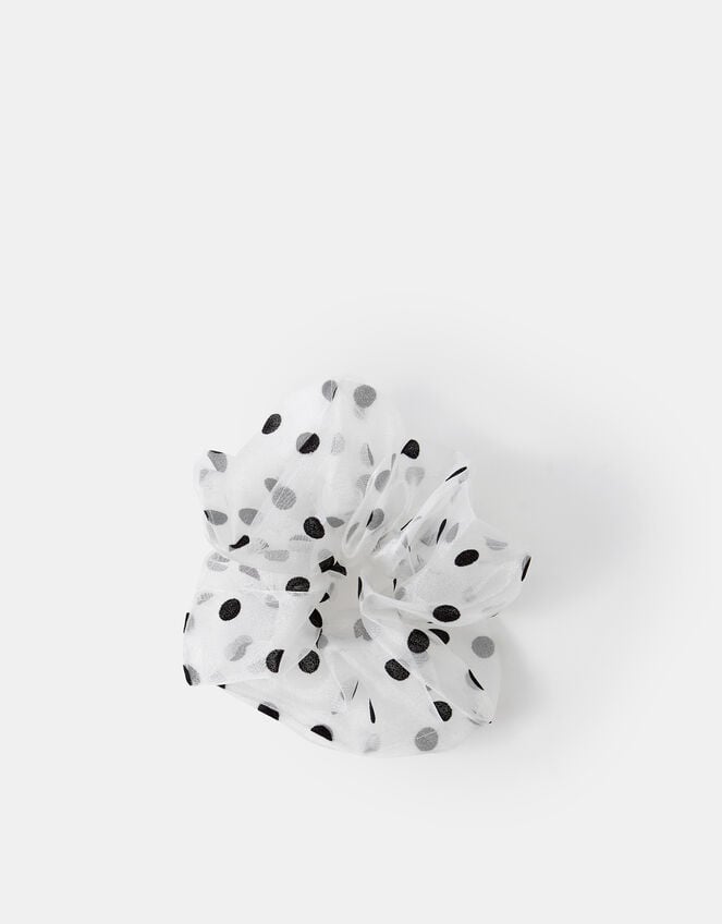Polka Dot Organza Hair Scrunchie, , large