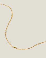14ct Gold-Plated Pearl Station Necklace, , large