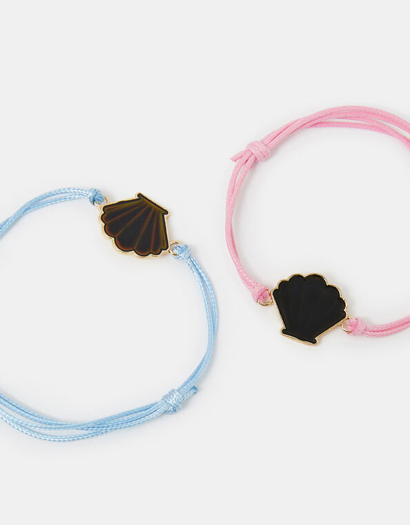 2-Pack Girls Shell Cord Mood Bracelets, , large