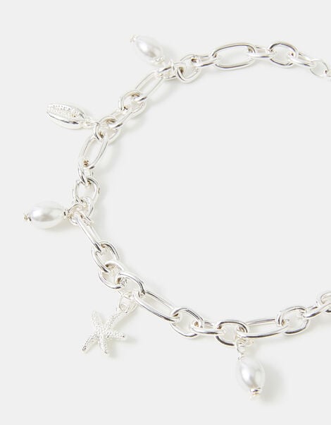Shell & Pearl Charm Anklet, , large