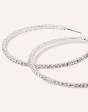 Thin Crystal Hoops, , large