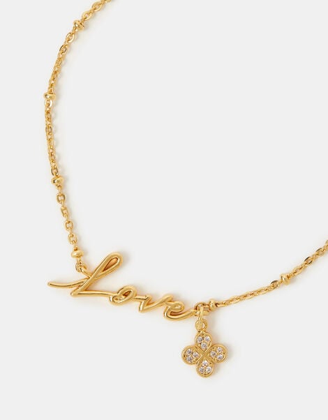14ct Gold-Plated Love Charm Bracelet, , large