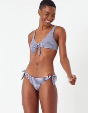 Nautical Stripe Bunny Tie Bikini Briefs, Blue (NAVY), large