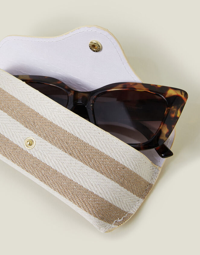 Stripe Structured Sunglasses Case, , large