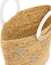 Diamanté Woven Mini Shopper Bag, , large