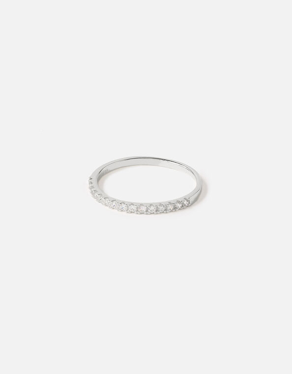 Sterling Silver Eternity Band Ring , White (ST CRYSTAL), large