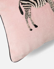 Embellished Zebra Velvet Rectangular Cushion Cover, , large