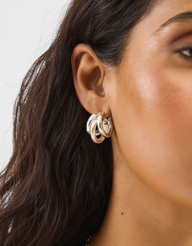 Triple Hoop Earrings, , large