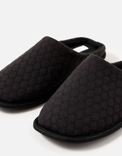 Bubble Stitch Slippers, Black (BLACK), large