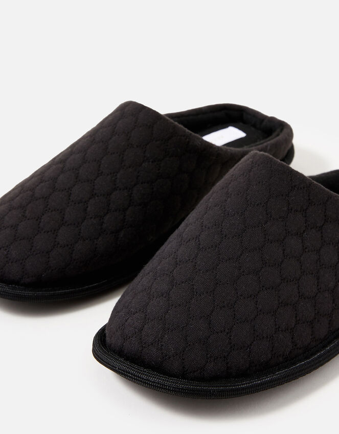 Bubble Stitch Slippers, Black (BLACK), large